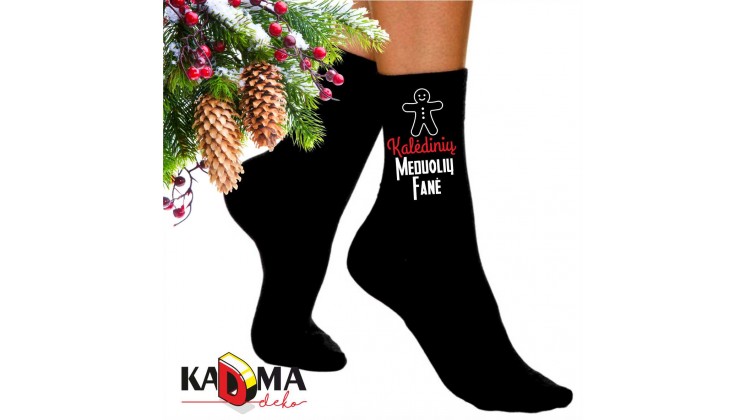 Moteriškos kojinės "Kalėdinių meduolių FANĖ"