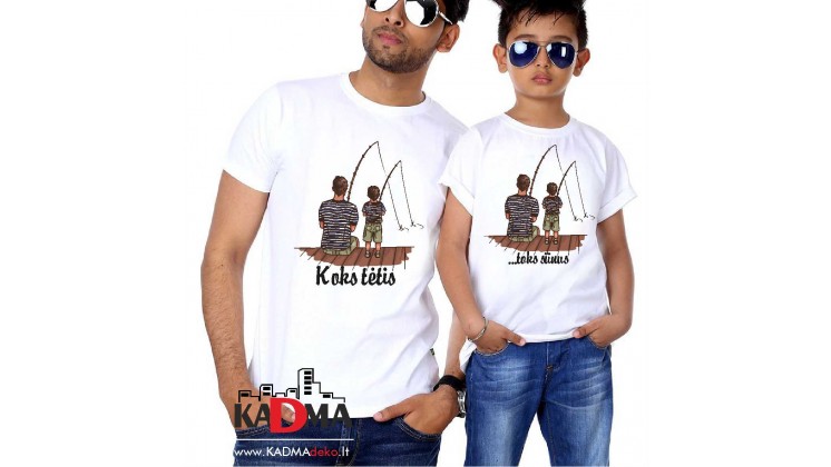 Marškinėliai "Koks tėtis, toks sūnus" (komplektas 2vnt)