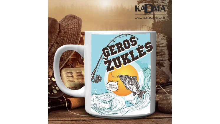 Puodelis "Geros žūklės"