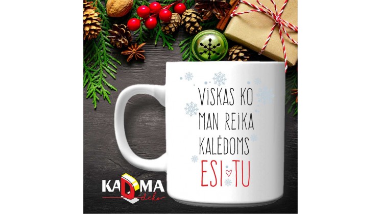 Puodelis "Viskas ko man reikia Kalėdoms, esi TU" Puodelis "Viskas ko man reikia Kalėdoms, esi TU"