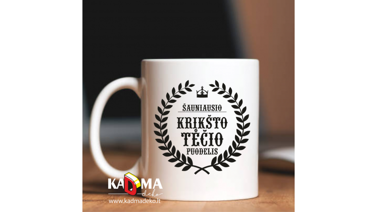 Puodelis "ŠAUNIAUSIO krikšto tėčio puodelis"