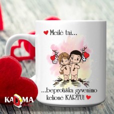 Puodelis "MEILĖ, tai beprotiška kelionė kartu"