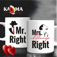 Puodelių komplektas "Mr Right, Mrs Always  Right"