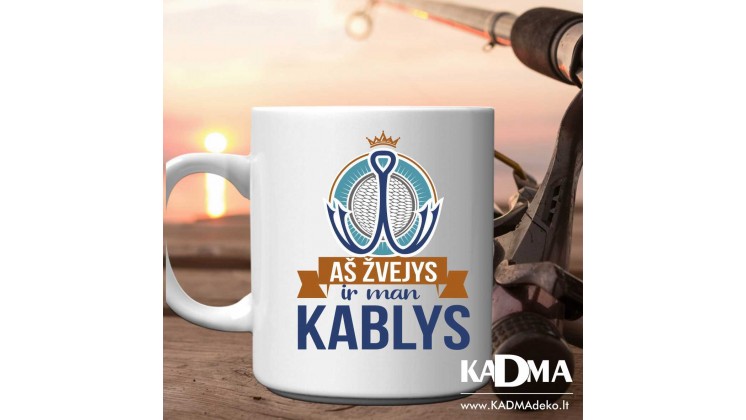 Puodelis "Aš žvejys ir man kablys"