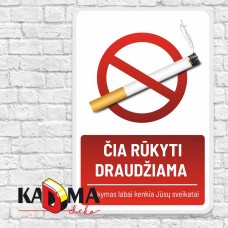 Lentelė "Čia rūkyti draudžiama" 17x25 cm